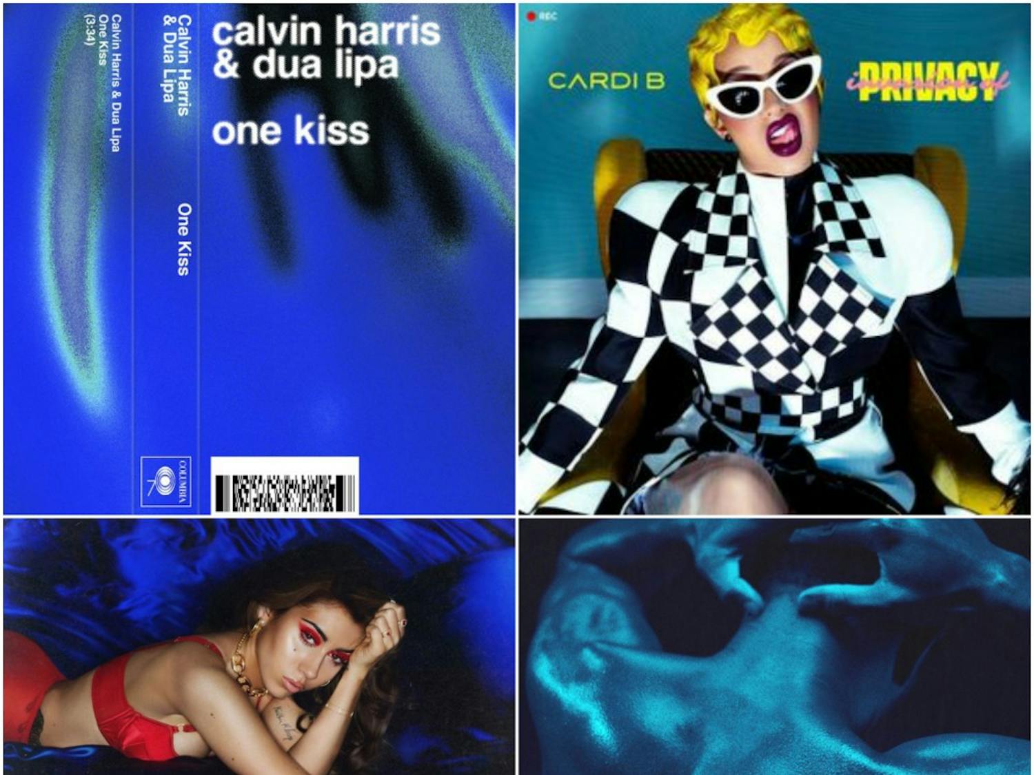 Collage by Colton Newman. Pictured from top left going clockwise are albums covers for Calvin Harris, Cardi B, Kali Uchis and Gallant.&nbsp;