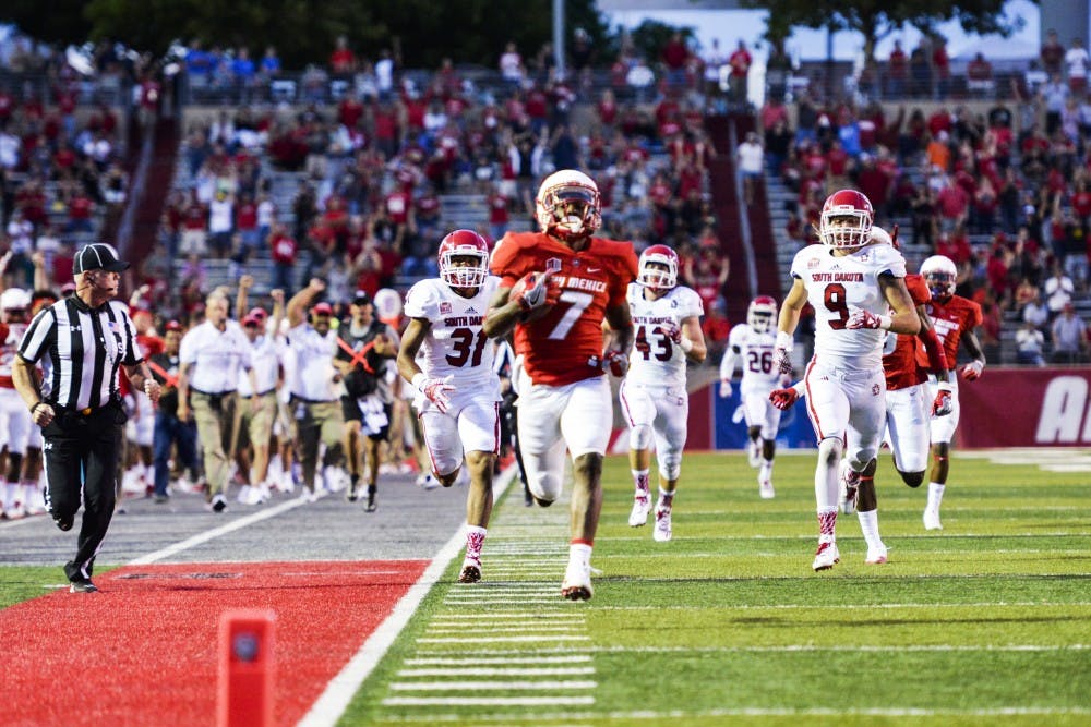Senior running back Teriyon Gipson outruns South Dakota's defense on&nbsp;Thursday,&nbsp;Sept. 1, 2016 at University Stadium.&nbsp;
