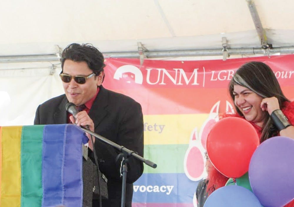 LGBTQ Resouce Center staff members Frankie Flores and Alma Rosa Silva-Ba?uelos recognize the achievements of LGBTQ students at Rainbow Graduation 2014. The LGBTQ Resource Center is organizing Safe Zone trainings every year to make UNM more friendly for homosexuals.

