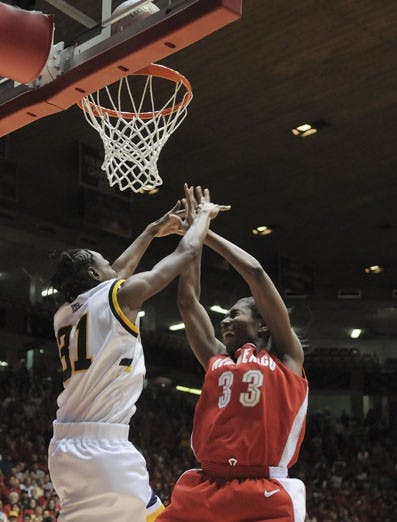 Senior Dionne Marsh scored 12 points during Saturday's NCAA Tournament at The Pit against West Virginia. 