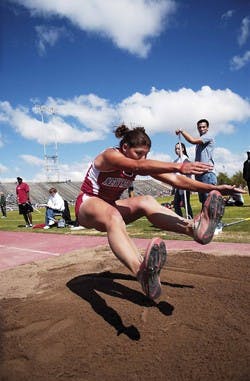 Lobo Sandy Fortner took third in the women's long jump with a distance of 19-02 3/4 during the Don Kirby Memorial Invitational on Saturday at the Great Friends of UNM Track Stadium.