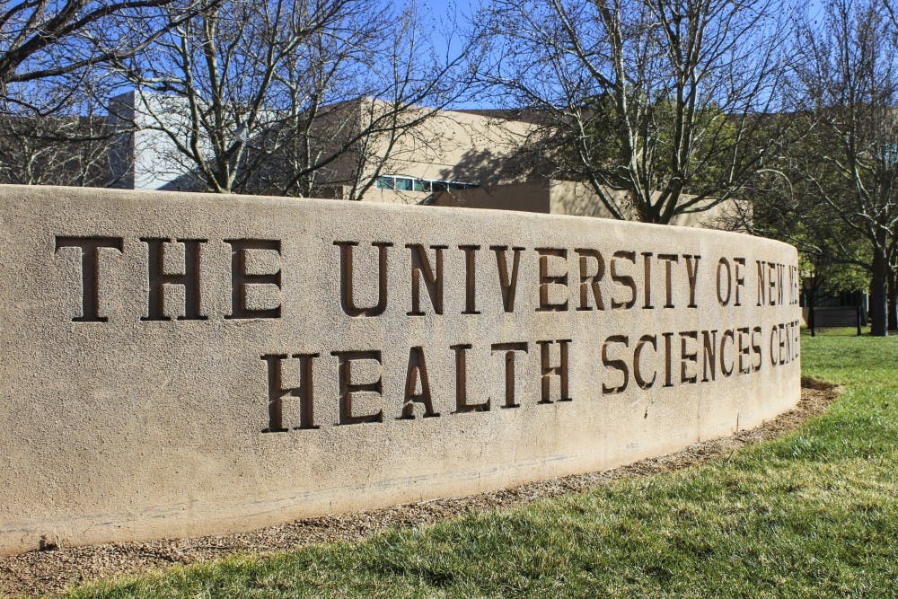 A sign for the UNM Health Sciences Center resides on north campus in this undated photo. UNM Hospitals continued its run of being recognized as a leader in LGBTQ equality.&nbsp;