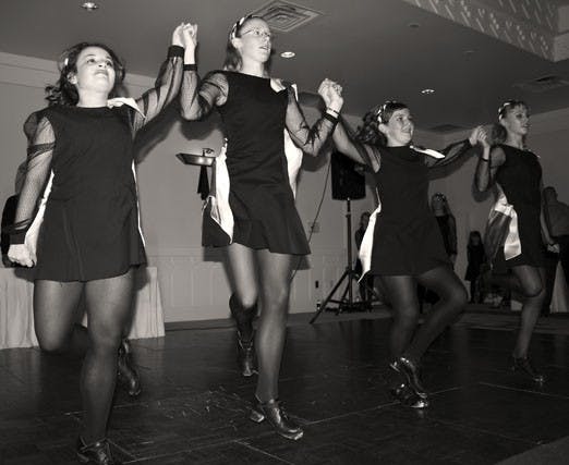 Members from the McTeggart Irish Step Dancers perform during a Christmas party. On Saturday they competed in the Irish Step Dance Competition at the Radisson Hotel. 