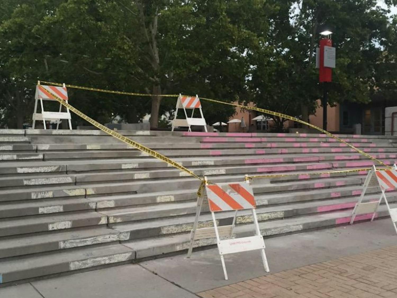 The steps near the SUB were vandalized sometime late Monday night or early Tuesday morning. A representative from the Physical Plant Department said the steps should be usable again by Wednesday.