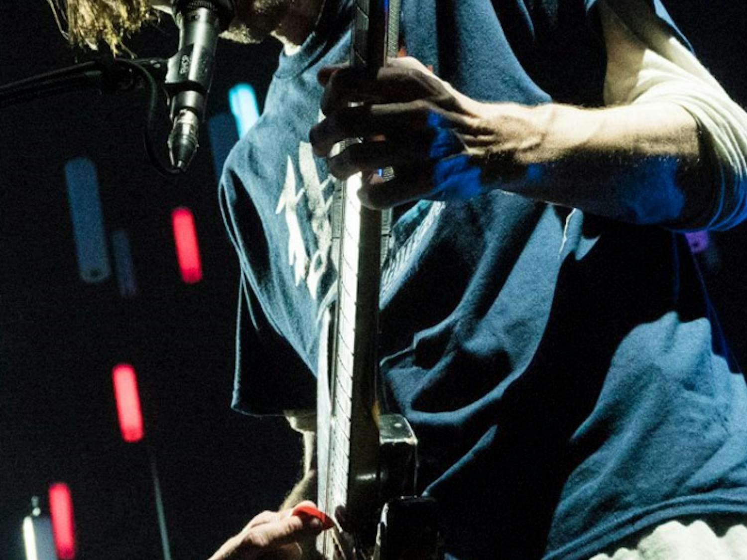 Guitarist Josh Klinghoffer performing on the ACL main stage, Oct. 8, 2017