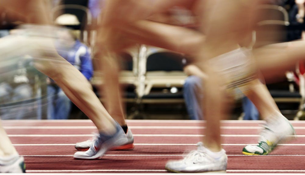 	Long-distancers bolt down the track at the Mountain West Conference Indoor Championships on Saturday.