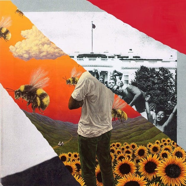 Clipart includes album covers from Madvillain, Tyler, the Creator, Kendrick Lamar and Kanye.