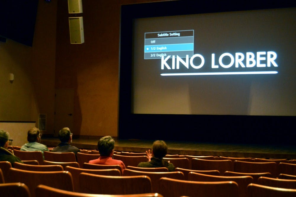 Attendees of an educators workshop sit at the Bank of America Theater in the National Hispanic Cultural Center. The workshop and film screening was intended to show educators how to address topics of immigration in their class rooms.