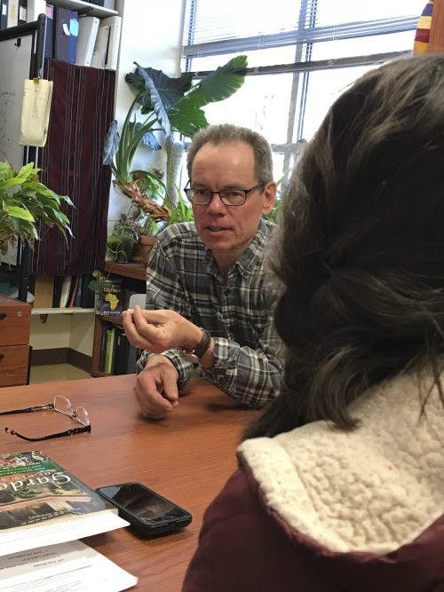 Bruce Milne sits in his office on Jan. 31, 2018.&nbsp;Jaden Torres/New Mexico News Port