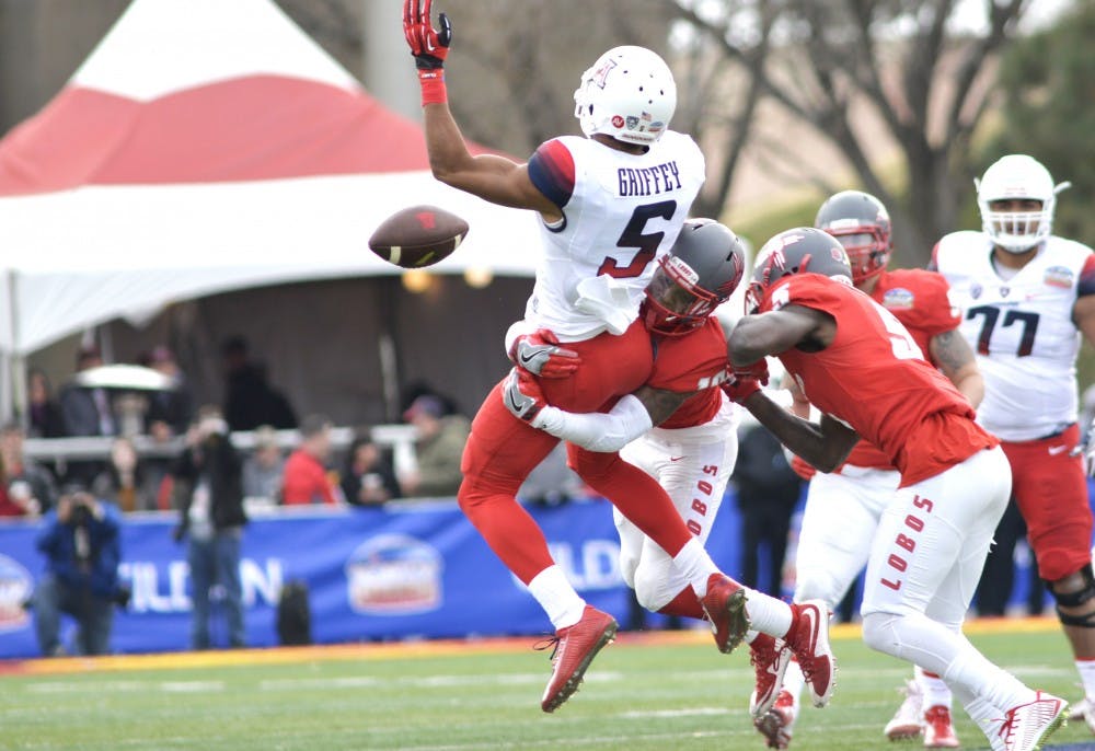 Junior cornerback Nias Martin takes down an Arizona University player during the 10th Gildan New Mexico Bowl. Martin allegedly sexually assaulted and kidnapped a 19 year old female UNM student.