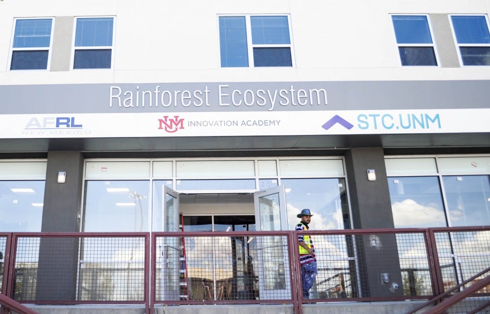 The Lobo Rainforest building stands completed on Aug. 15, 2017. Lobo Rainforest aims to bridge the&nbsp;professional and student&nbsp;lives of UNM students by constructing a creative and innovative work&nbsp;environment.&nbsp;