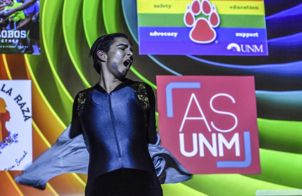 A performer in the University of New Mexico Queer Student Alliance Drag Show.