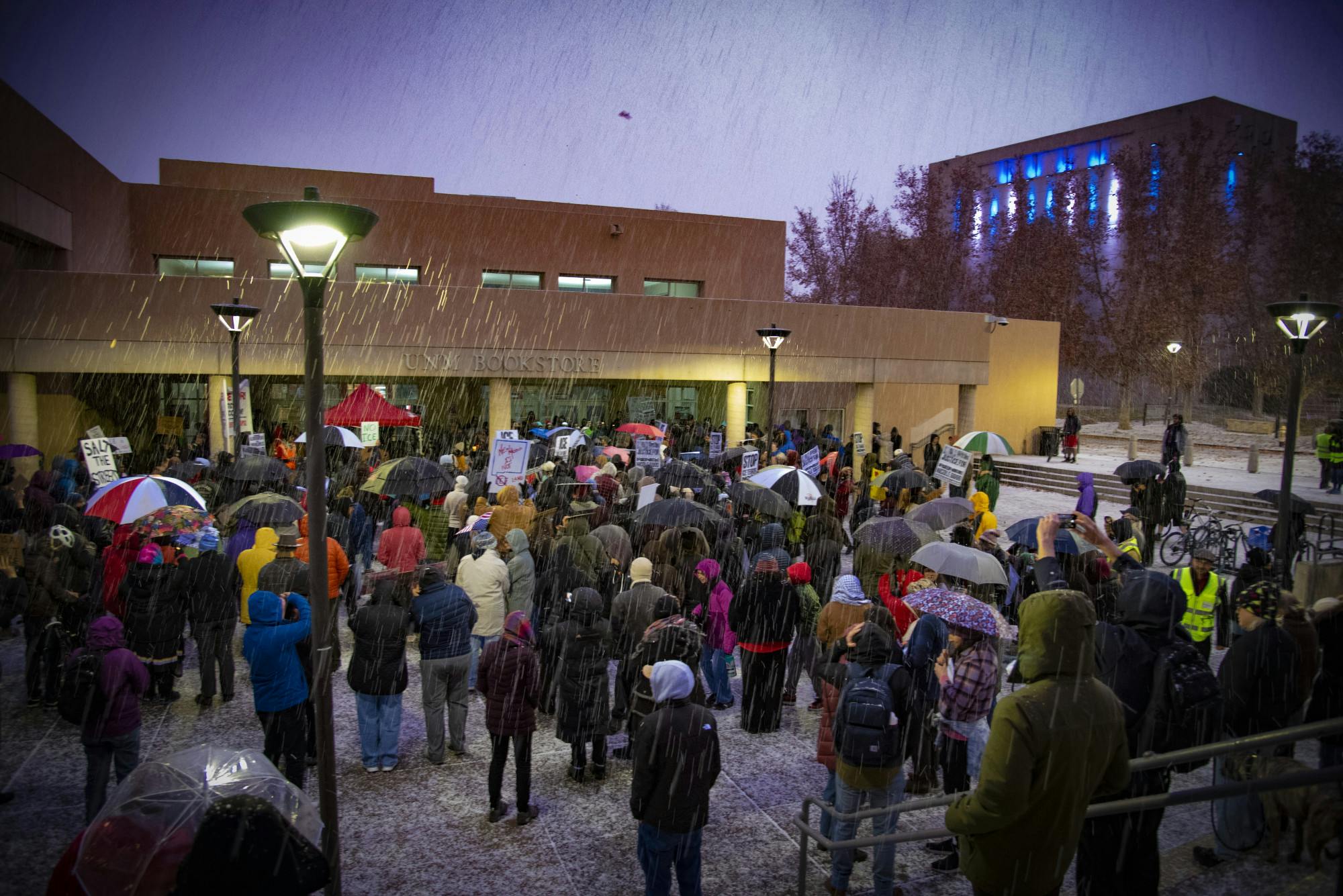 PHOTO STORY: Protesters gather at UNM bookstore after Minneapolis woman killed by ICE agent