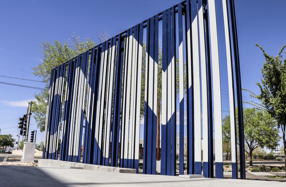 An architectural feature of Central New Mexico Community College on April 15, 2018
