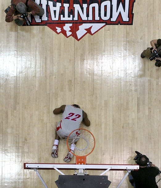 Lobo Monquel Pegues takes in the overtime loss to BYU on Tuesday at The Pit. UNM, plagued by poor shooting, fell 70-69.  