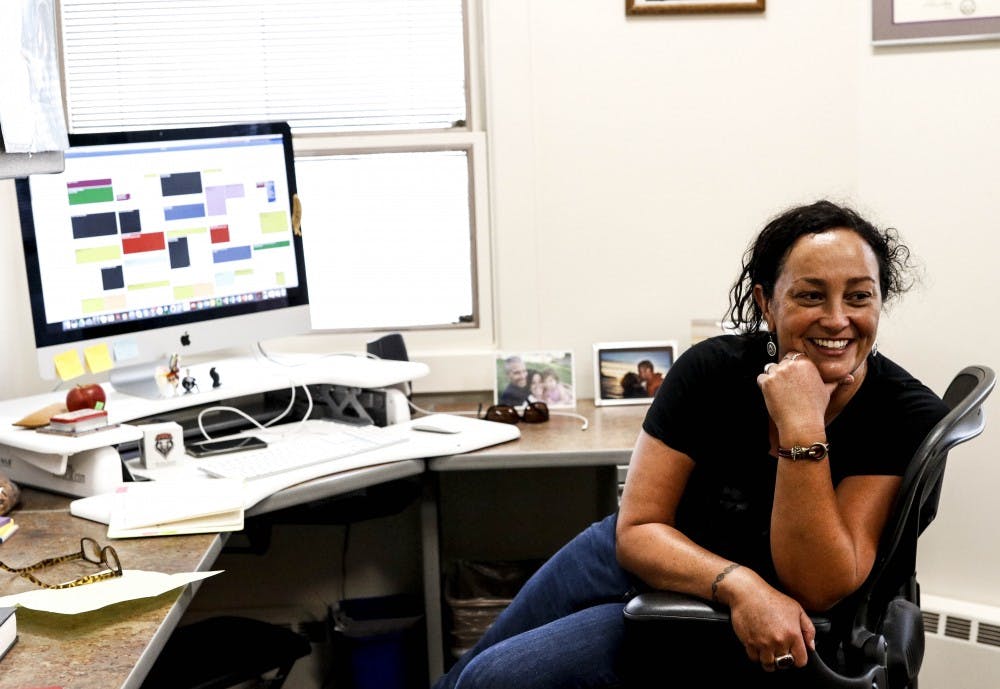 Associate Dean for the Community Engaged Learning and Research Center, Monica Kowal, discusses community engagement on Aug. 23, 2017. The Community Engaged Learning and Research Center aims to incorporate knowledge from the classroom to communities in need. 