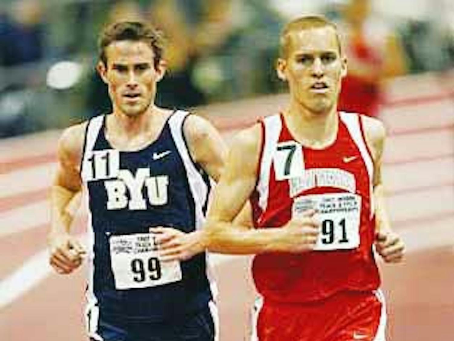 Jeremy Johnson and NCAA cross country champion Josh Rohatinsky go toe-to-toe during the Mountain West Conference Indoor Championship on Feb. 11. Johnson finished seventh at the NCAA Outdoor Track and Field Championships on June 7 in Sacramento, Calif.
