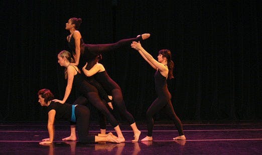 UNM dance students rehearse for "Rotation," which will be featured this weekend at the Rodey Theatre. 