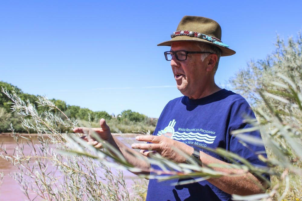 John Fleck discusses water issues and the importance of water conservation Saturday Sept. 24, 2016 at the Rio Grande River near the Paseo del Bosque Trail. Fleck released a book entitled, "Water is for Fighting Over: and Other Myths about Water in the West" on September 1.&nbsp;