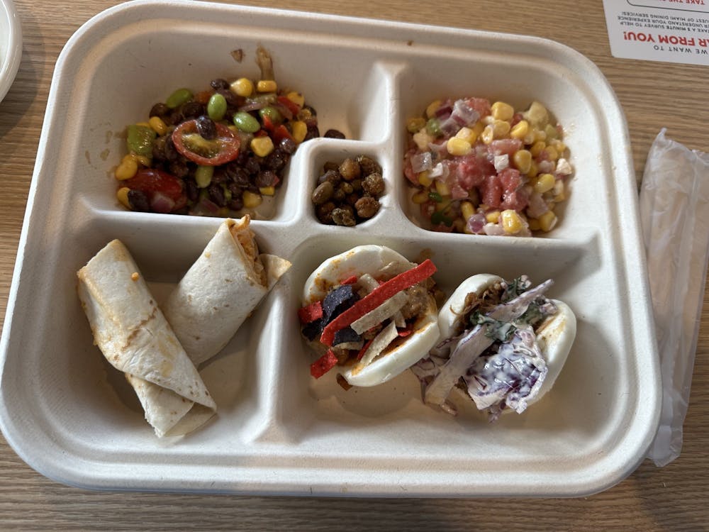 Pictured is the tray of plant-based food served at Western's Plant-Forward Picnic.