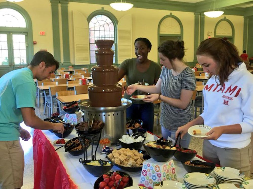 Once upon a time, not so long ago, Harris Hall was a dining hall that was home to a chocolate fountain on special occasions.