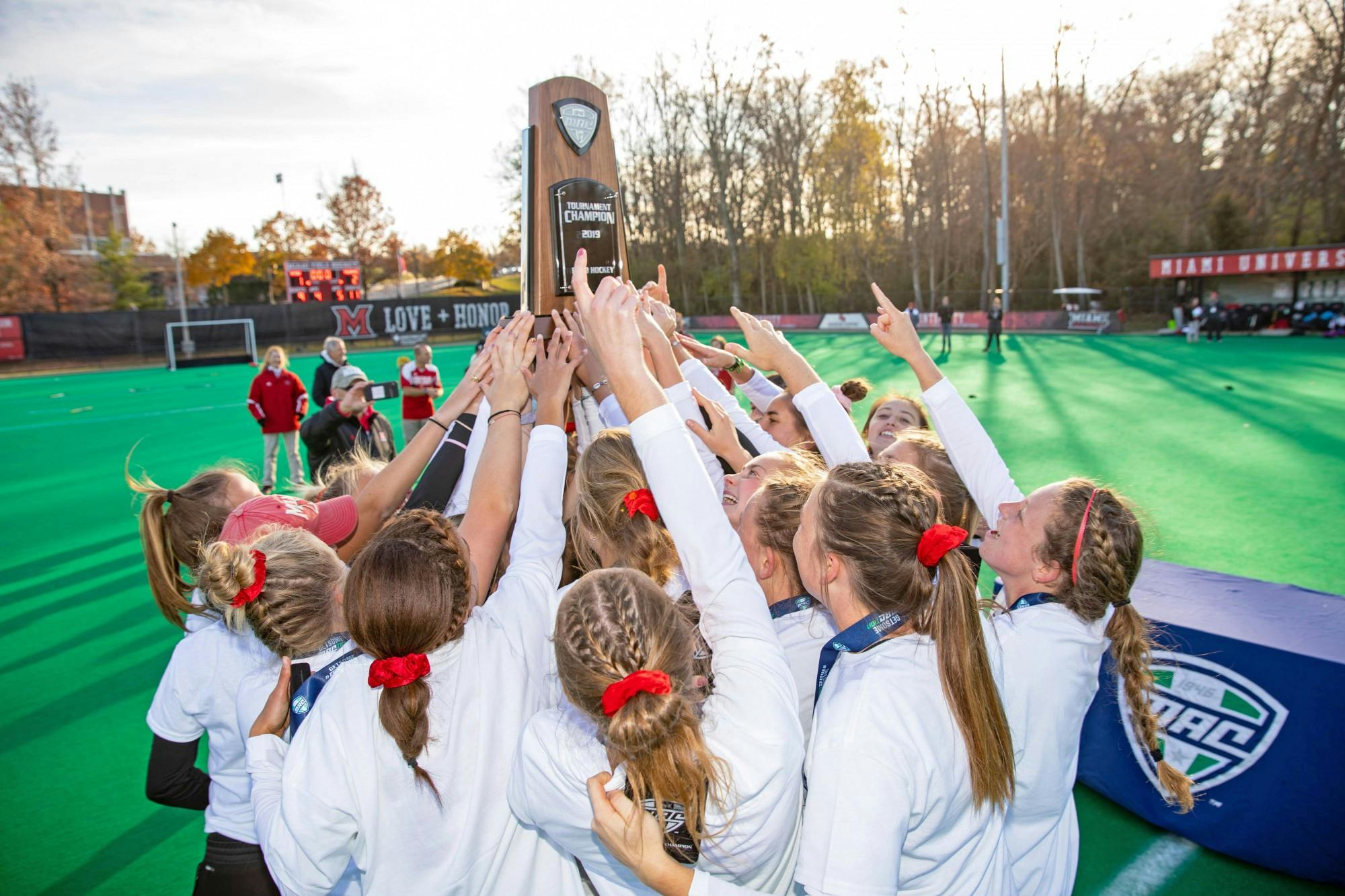 The RedHawks hold a 5-1 in-conference record and a 13-7 overall mark.