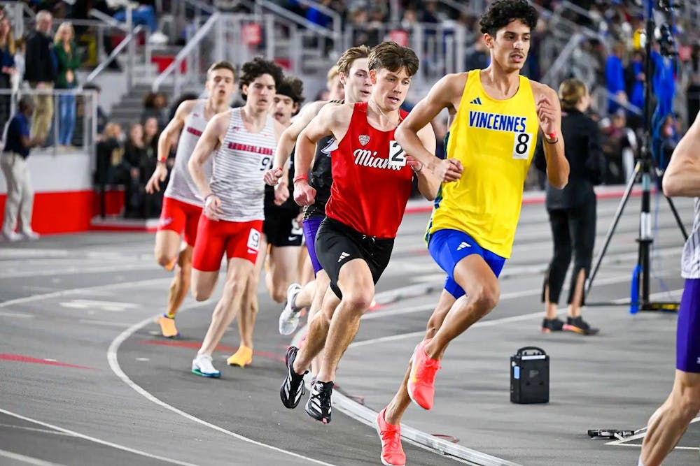Tom Heal running at Lenny Lyles invite on January 30, in Louisville, Kentucky.

Photo provided by: Miami Athletics