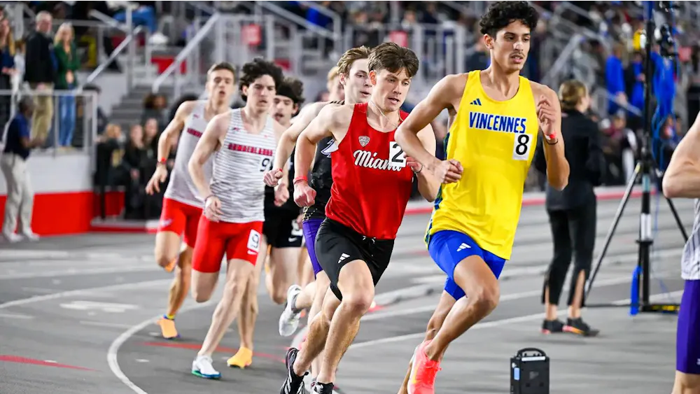 Tom Heal running at Lenny Lyles invite on January 30, in Louisville, Kentucky.
Photo provided by: Miami Athletics