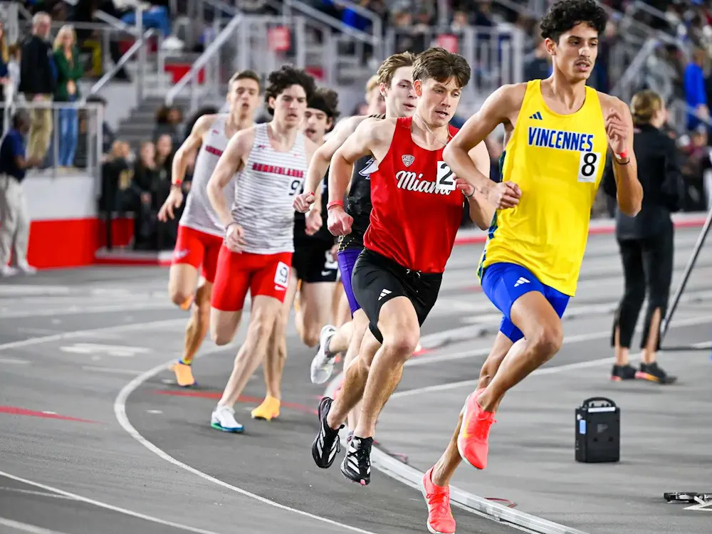 Tom Heal running at Lenny Lyles invite on January 30, in Louisville, Kentucky.
Photo provided by: Miami Athletics