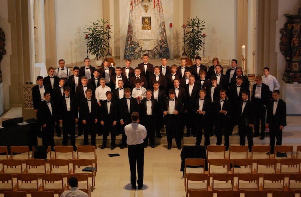 The Glee Club prepares for a rehearsal in Differdange, Luxembourg May 27.