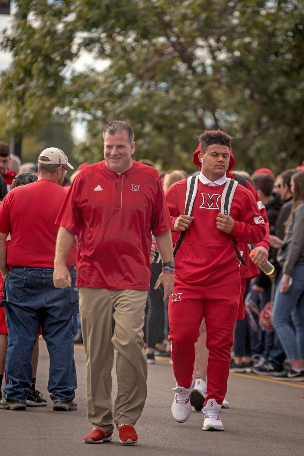 <p>In 2019, Chuck Martin led the RedHawks to seven wins and a Mid-American Championship appearance for the first time in his tenure. Martin signed as Miami’s head coach after the program went 0-12 in 2013.</p>