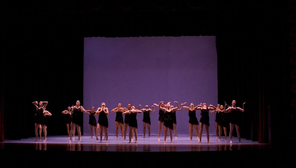 Vision Dance company preforming in Alumni Hall during their annual showcase titled, V2K.