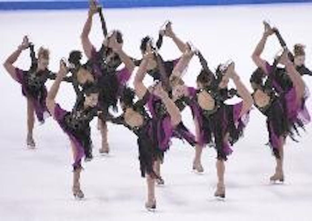 The Miami University Sychronized Skating Team performs in the 2007 International World Championships in London, Ontario. The 'Hawks brought home the first silver medal for the United States. (The Post)