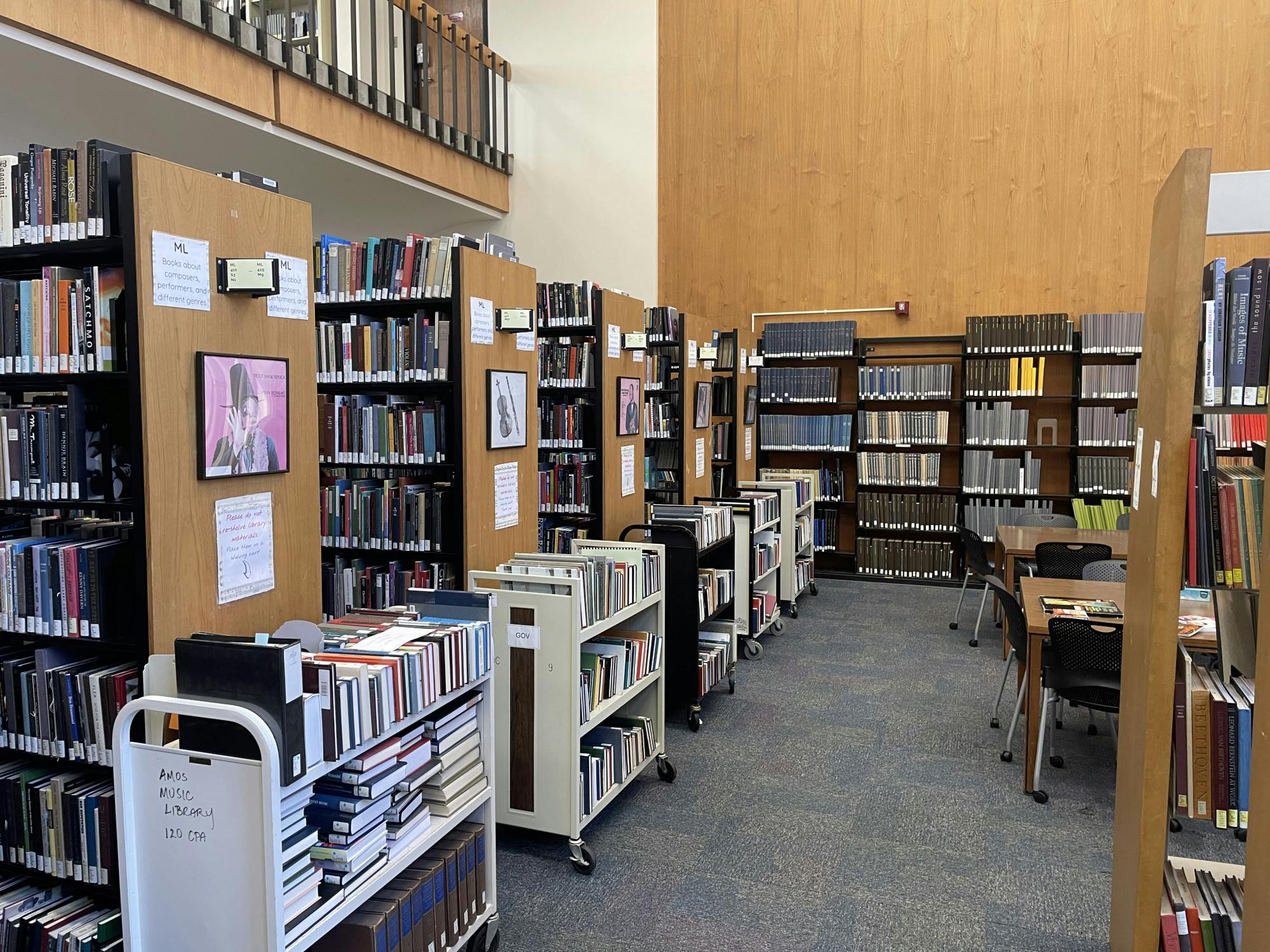 The Amos Music Library's collections will move to King Library