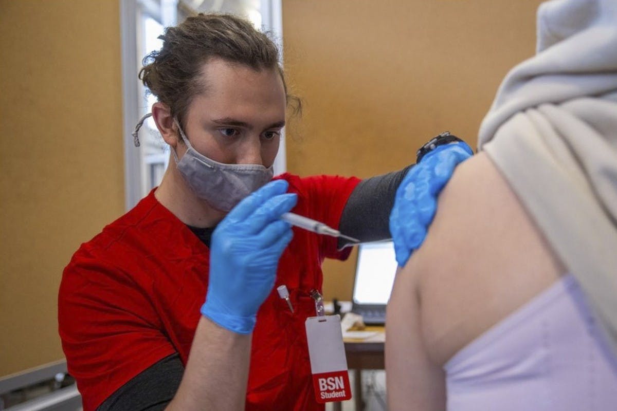 Many Miami University nursing students volunteered to administer COVID-19 vaccines in the university&#x27;s vaccine clinics.