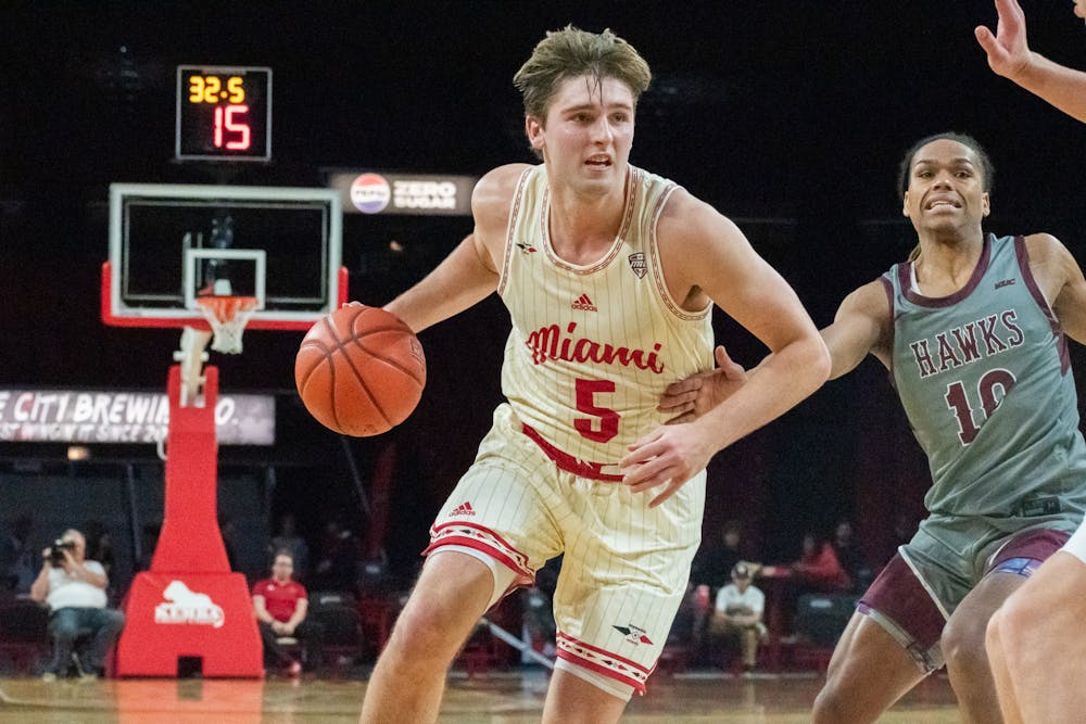 Peter Suder dribbling against Maryland Eastern Shore on Nov. 12 at Millett Hall