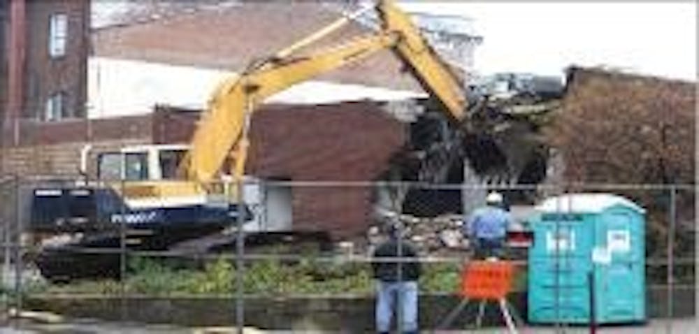 Miller Valentine Group, the company overseeing the demolition of the uptown Wendy's building, began tearing down the structure Wednesday afternoon. The construction group expects to clear the site by Oct. 14.