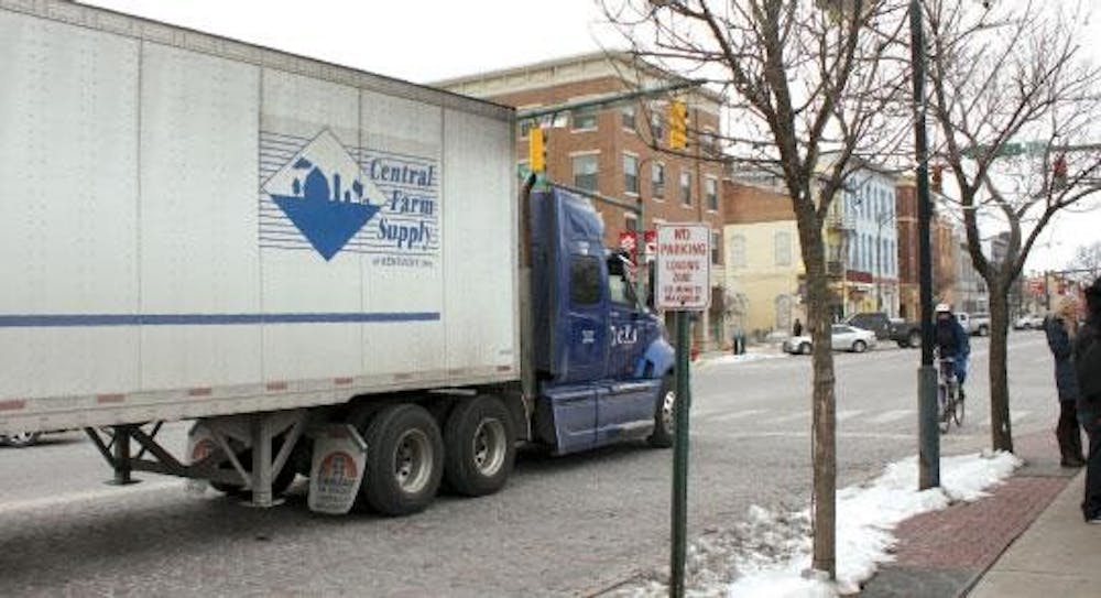 Semi truck traffic traveling down High Street may soon be re-routed.