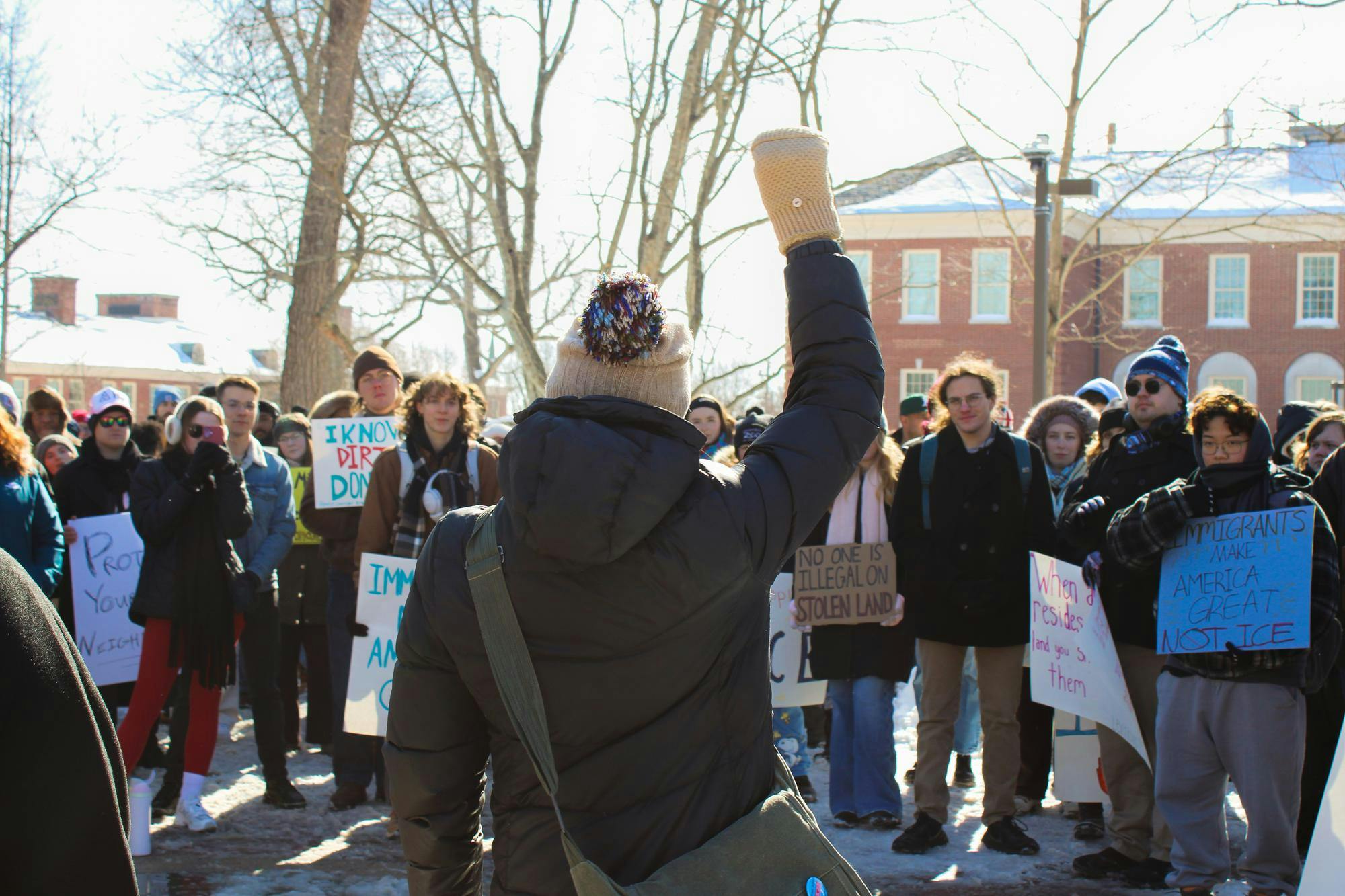 Students walk out of class on Friday, Jan. 30 to protest ICE presence, raids and deportations throughout the country.
