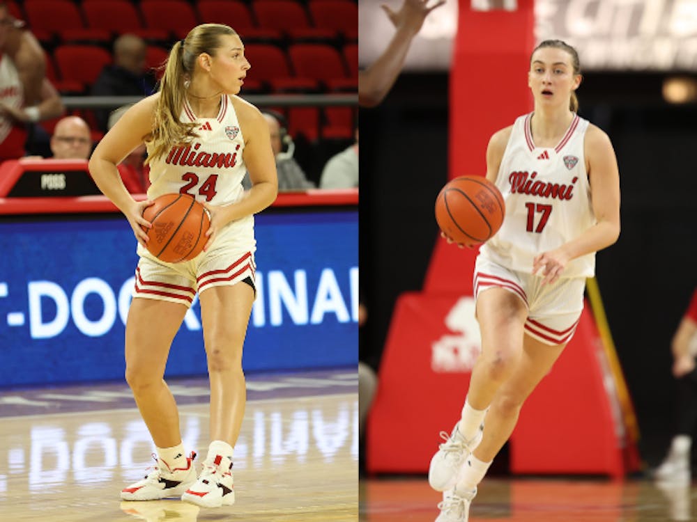 Miami University women's basketball first-years Maddy Huhn (left) and Núria Jurjo (right) both had long roads to Oxford.