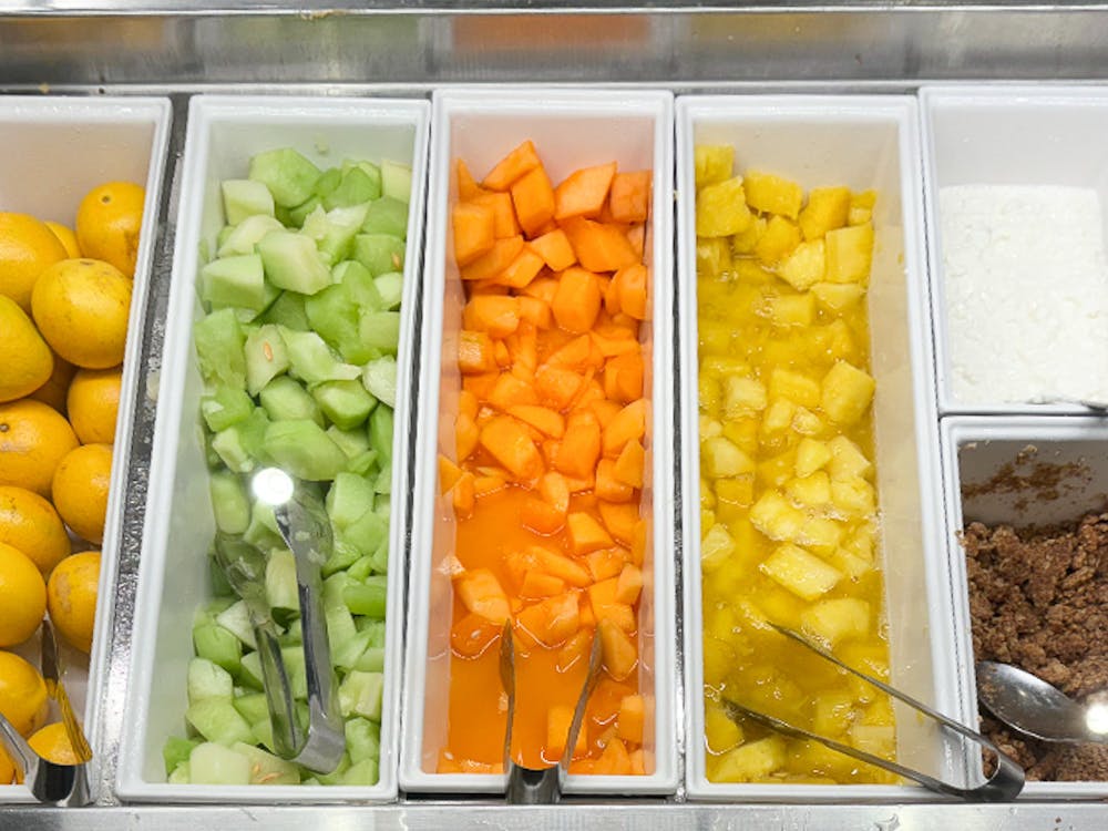 The fruit selection at dining halls stops short of variety, offering only melons.