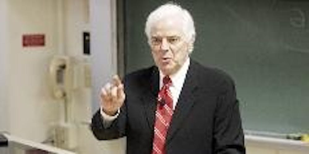 Journalist Nick Clooney speaks about the crisis in Darfur Tuesday evening in Laws Hall.