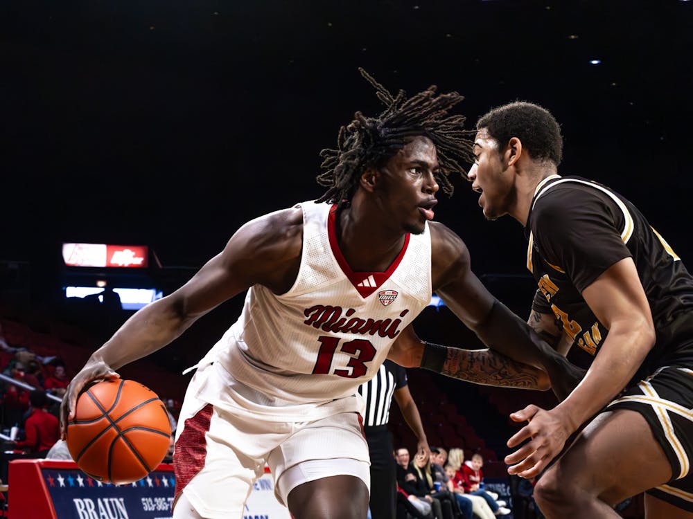 Junior forward Antwone Woolfolk at Millett Hall against Western Michigan on Jan. 11