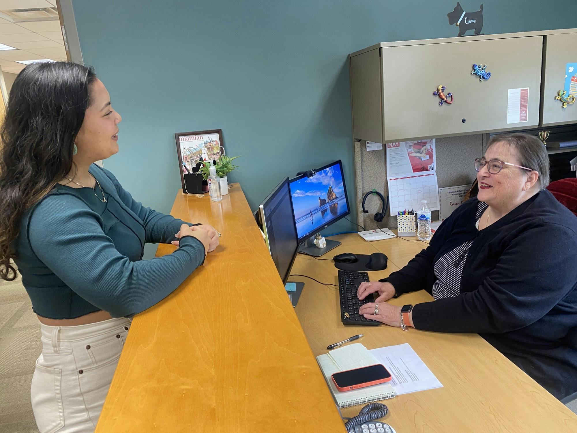 The past 26 years Karen Kammer has worked multiple positions at Miami University including in the Student Health Center and Dean of Students.