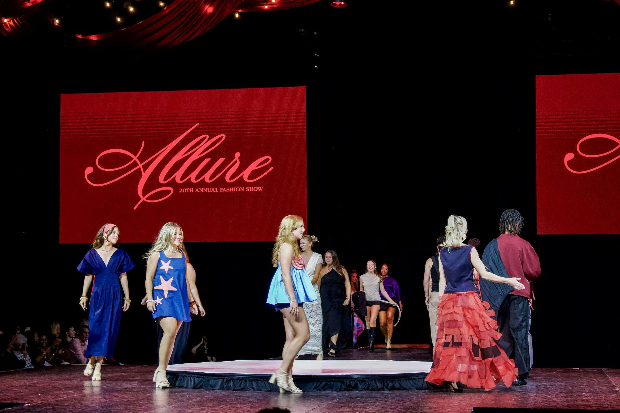 MUF&D models walk to conclude the Allure Fashion Show at Millett Hall.
