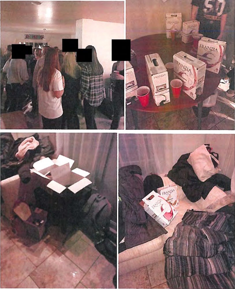 Photos attached to redacted report about the Feb. 10 Phi Mu report.