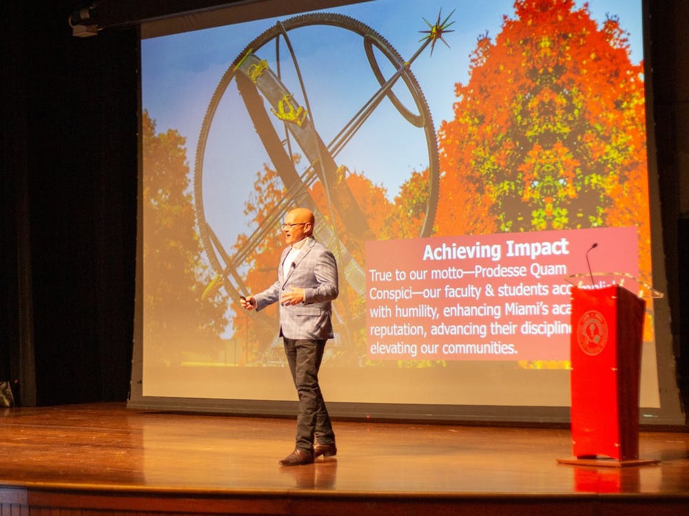 Greg Crawford touched on many of Miami's accomplishments in his State of the University address.