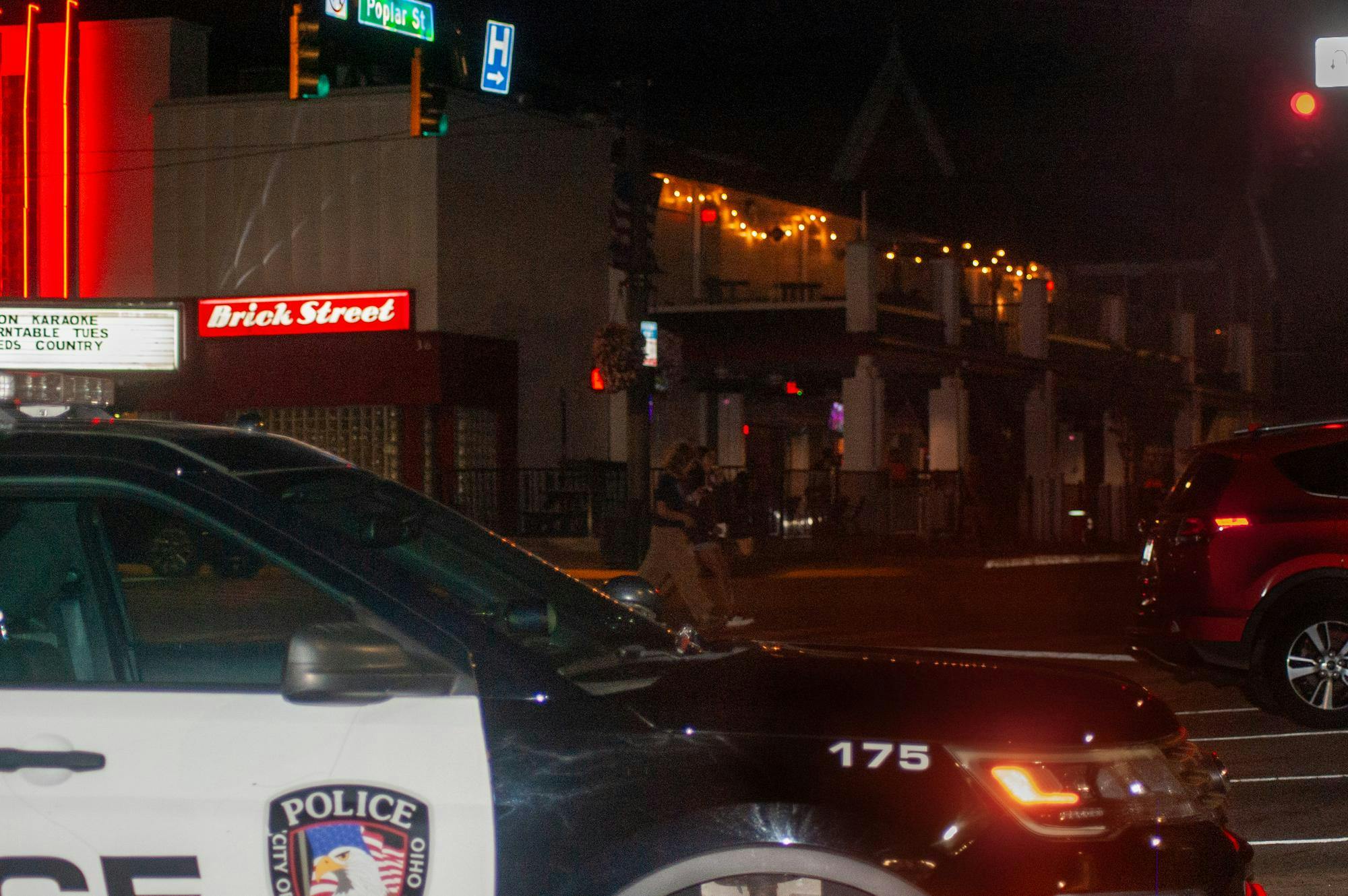 The Oxford Police Department patrols the streets of uptown on weekend evenings.