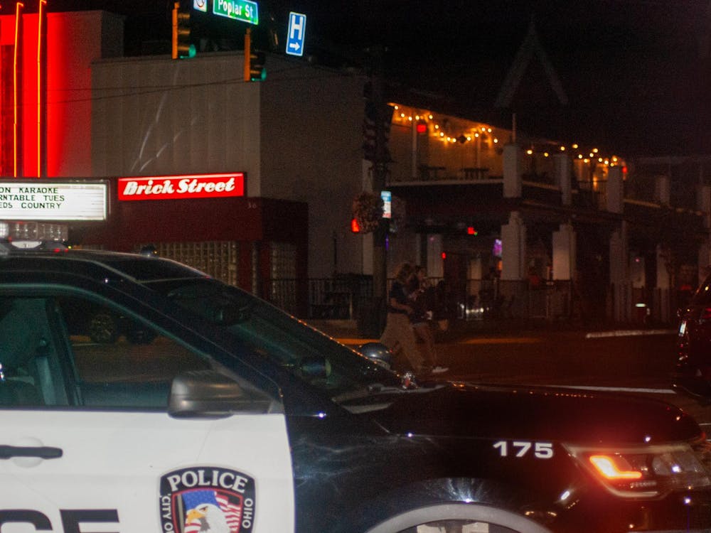 The Oxford Police Department patrols the streets of uptown on weekend evenings.