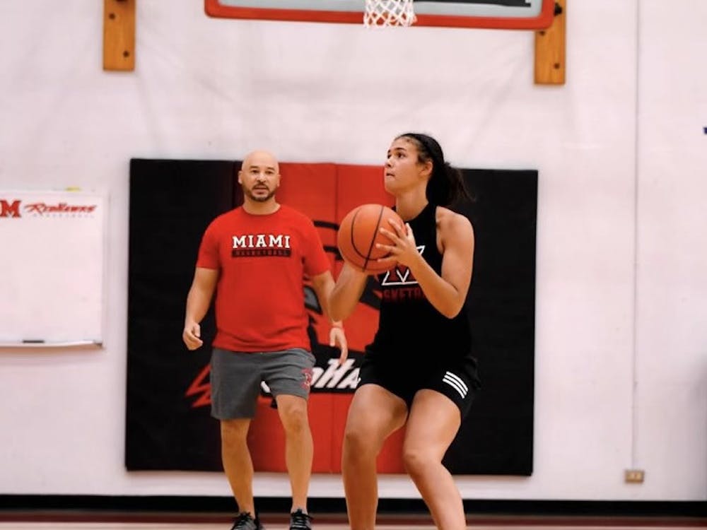 Lakresha Edwards, a first-year student on the women’s basketball team at Miami, grew up playing the game, and now she is excited to compete at a collegiate level.